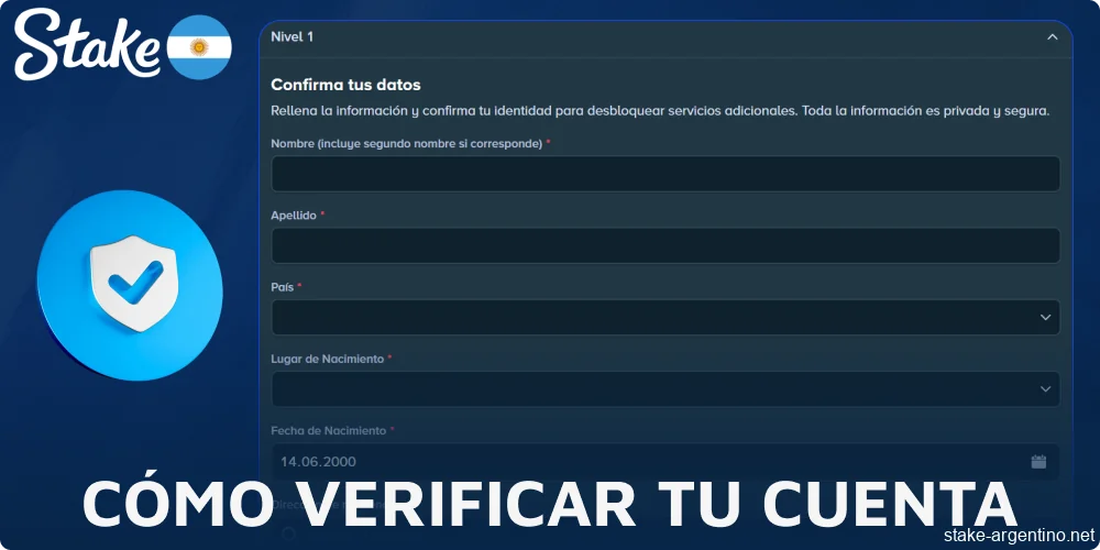 Instrucciones sobre la verificación de la cuenta Stake para jugadores de Argentina