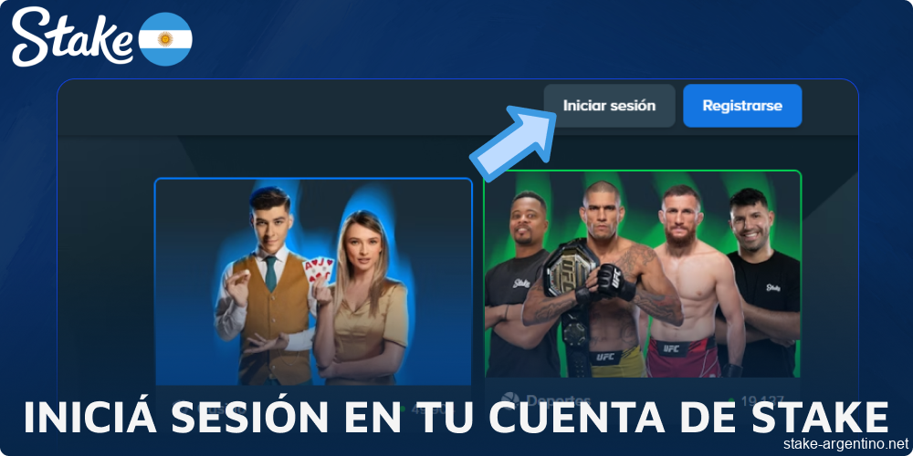 Iniciá sesión en tu cuenta de Stake