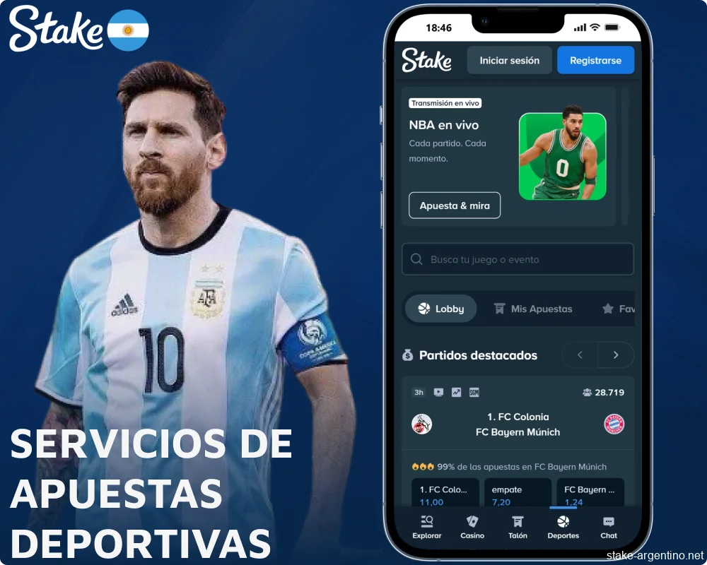 Opciones de apuestas deportivas disponibles en Stake Argentina