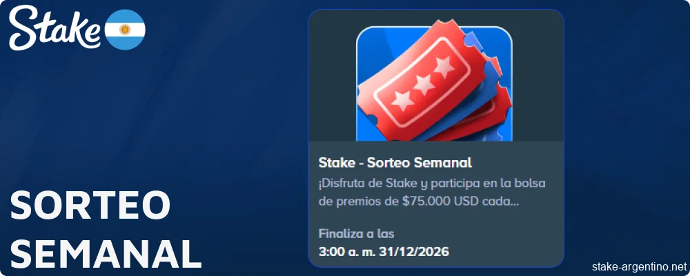 Sorteo Semanal disponible en Stake Argentina
